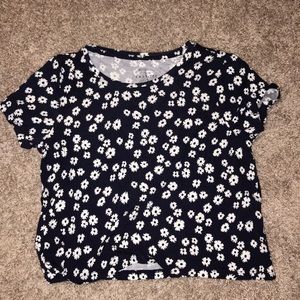 Aeropostale navy floral flowy shirt